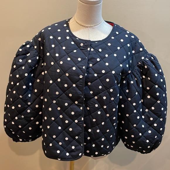 CLARE V. Petit Reversible Puff Polka Dot/ Solid/Jacket in size M/L - Picture 8 of 16